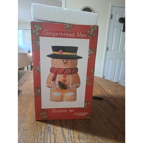 Accessory Crossing Gingerbread Man Cookie Snack Jar Christmas Holiday Decor - Picture 10 of 11
